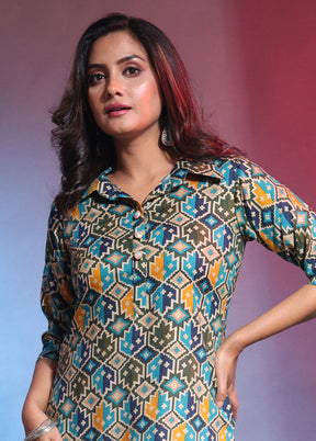 Green Readymade Rayon Kurti - Indian Silk House Agencies