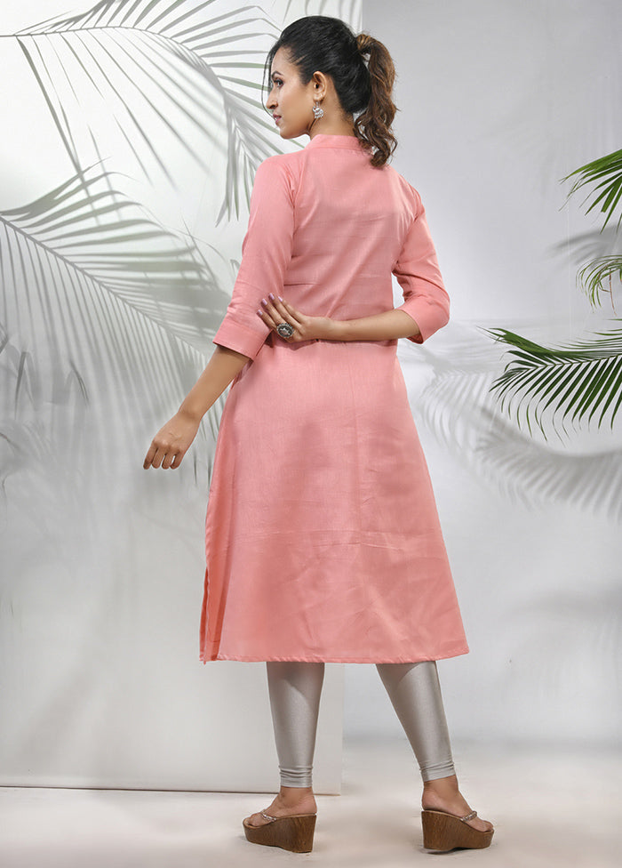 Peach Readymade Cotton Kurti - Indian Silk House Agencies