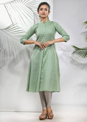 Green Readymade Cotton Kurti - Indian Silk House Agencies