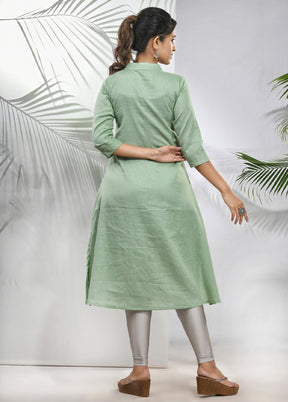 Green Readymade Cotton Kurti - Indian Silk House Agencies