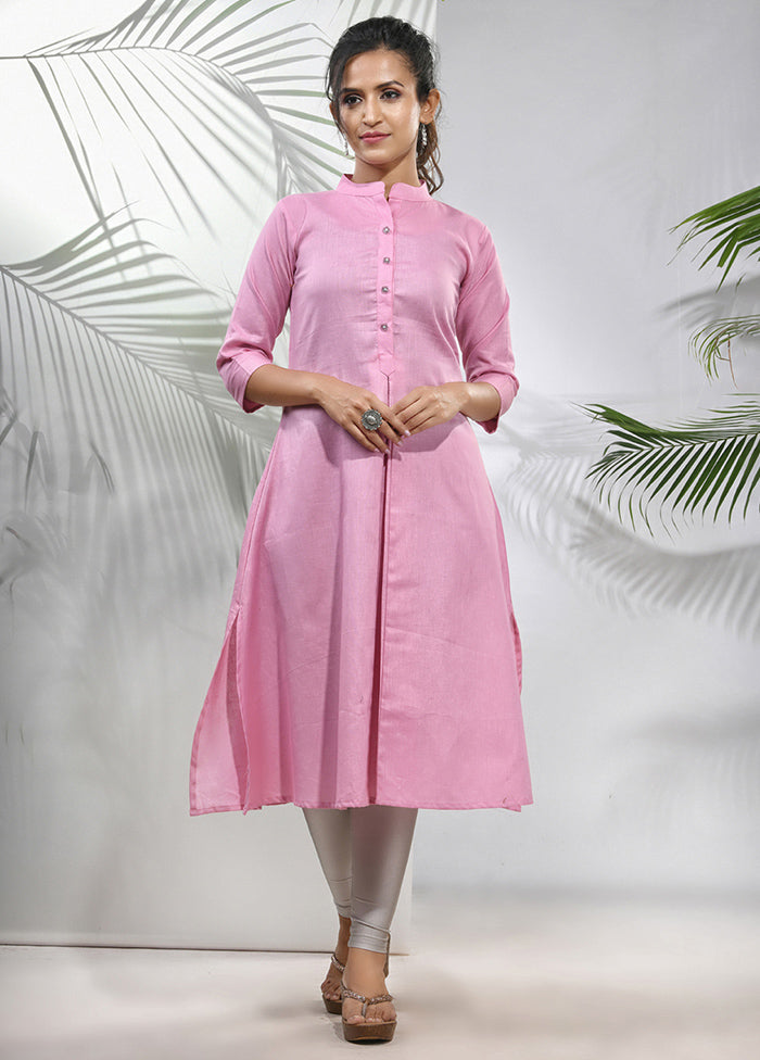 Baby Pink Readymade Cotton Kurti - Indian Silk House Agencies