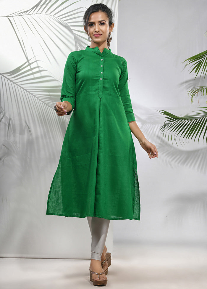 Green Readymade Cotton Kurti - Indian Silk House Agencies