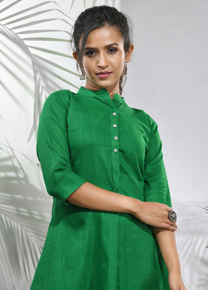 Green Readymade Cotton Kurti - Indian Silk House Agencies