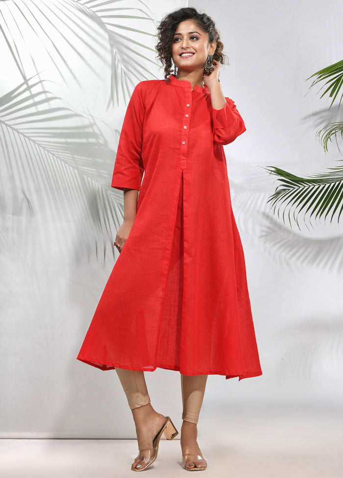 Red Readymade Cotton Kurti - Indian Silk House Agencies