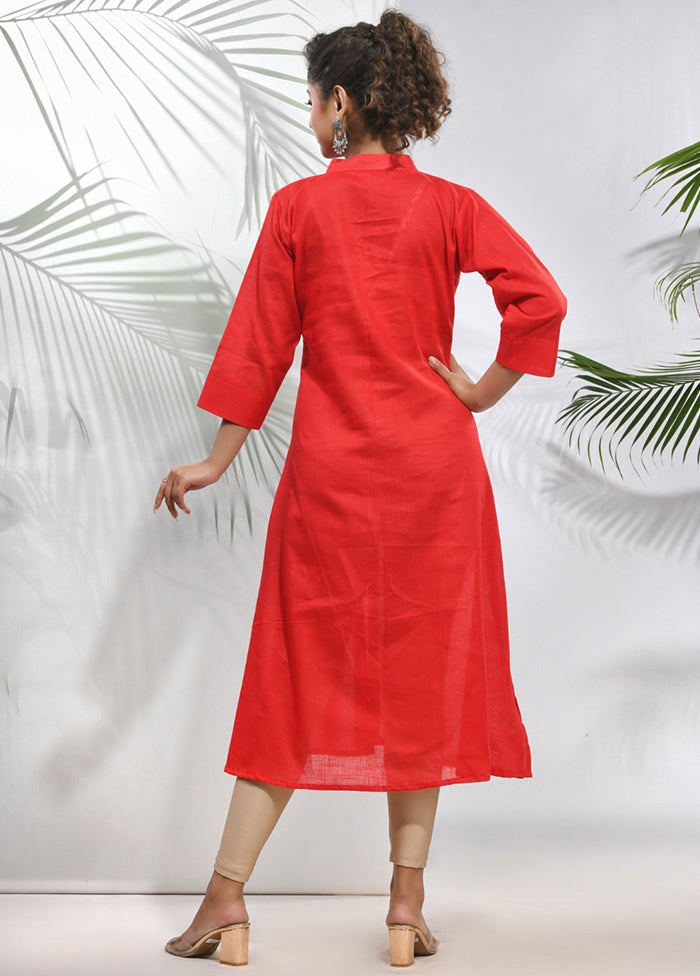 Red Readymade Cotton Kurti - Indian Silk House Agencies