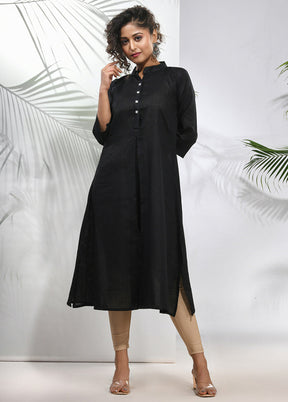 Black Readymade Cotton Kurti - Indian Silk House Agencies