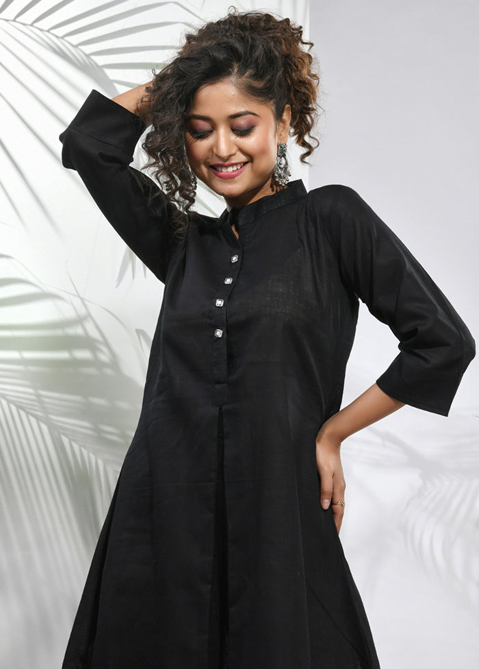 Black Readymade Cotton Kurti - Indian Silk House Agencies