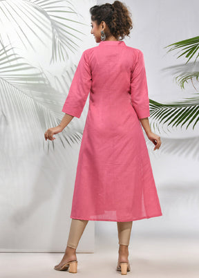 Pink Readymade Cotton Kurti