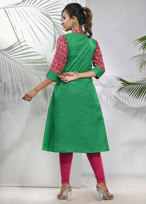 Green Readymade Cotton Kurti - Indian Silk House Agencies