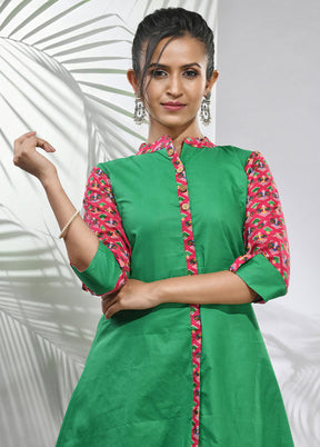 Green Readymade Cotton Kurti - Indian Silk House Agencies