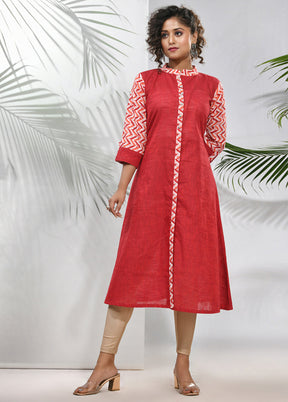 Red Readymade Cotton Kurti - Indian Silk House Agencies