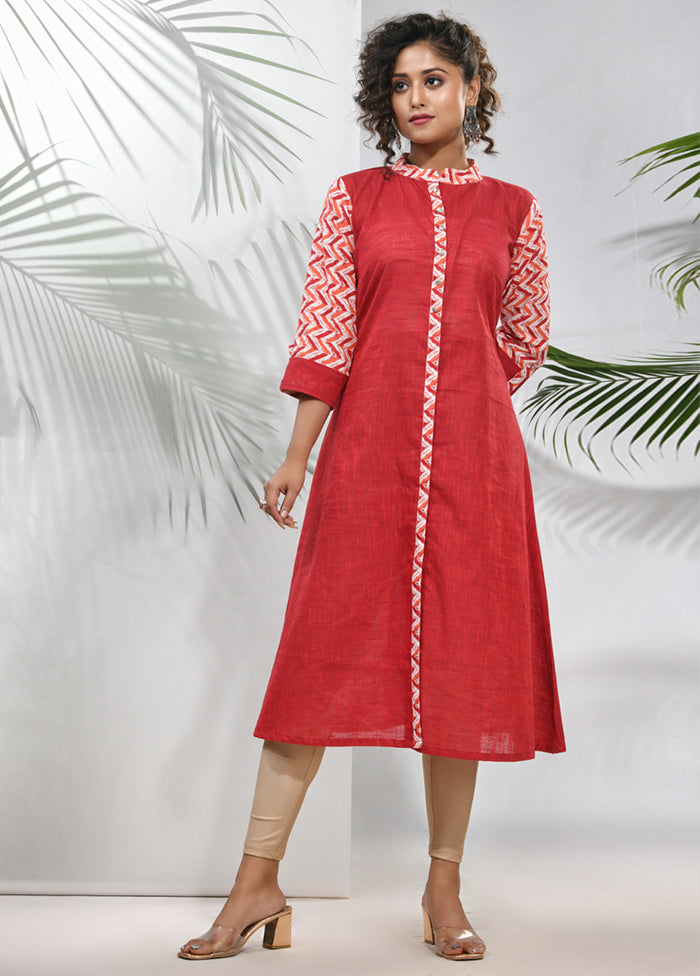 Red Readymade Cotton Kurti - Indian Silk House Agencies