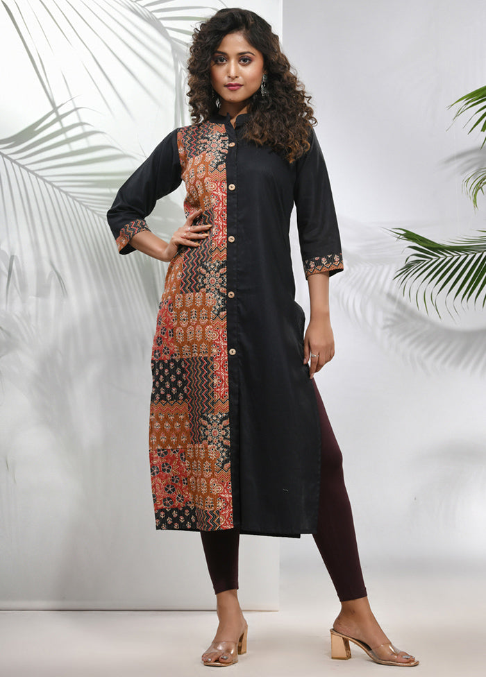 Black Readymade Cotton Kurti - Indian Silk House Agencies