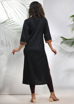 Black Readymade Cotton Kurti - Indian Silk House Agencies