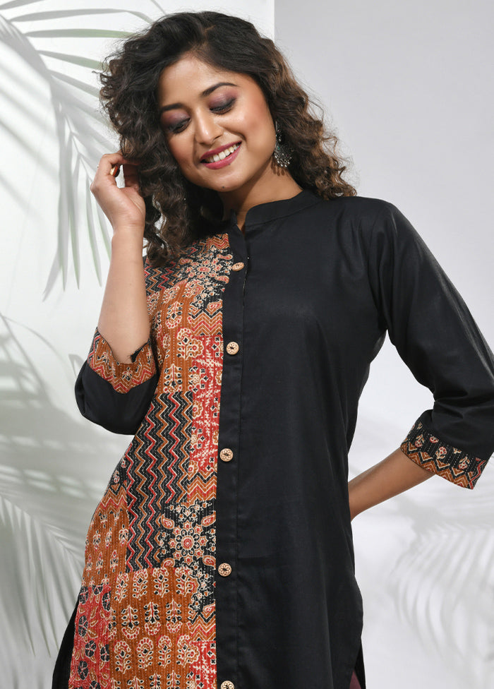 Black Readymade Cotton Kurti - Indian Silk House Agencies