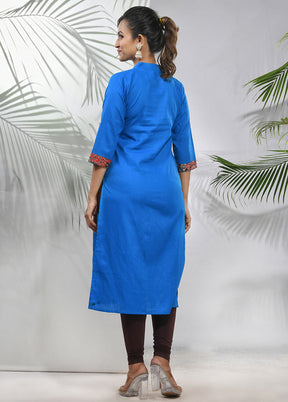 Blue Readymade Cotton Kurti - Indian Silk House Agencies