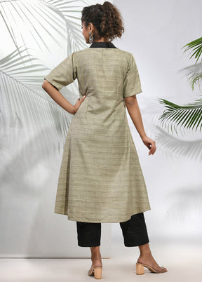 2 Pc Cream Readymade Silk Kurti Set - Indian Silk House Agencies