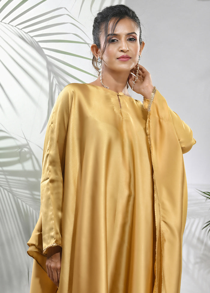 2 Pc Mustard Readymade Silk Kaftan Set - Indian Silk House Agencies