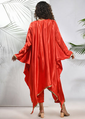 2 Pc Red Readymade Silk Kaftan Set - Indian Silk House Agencies