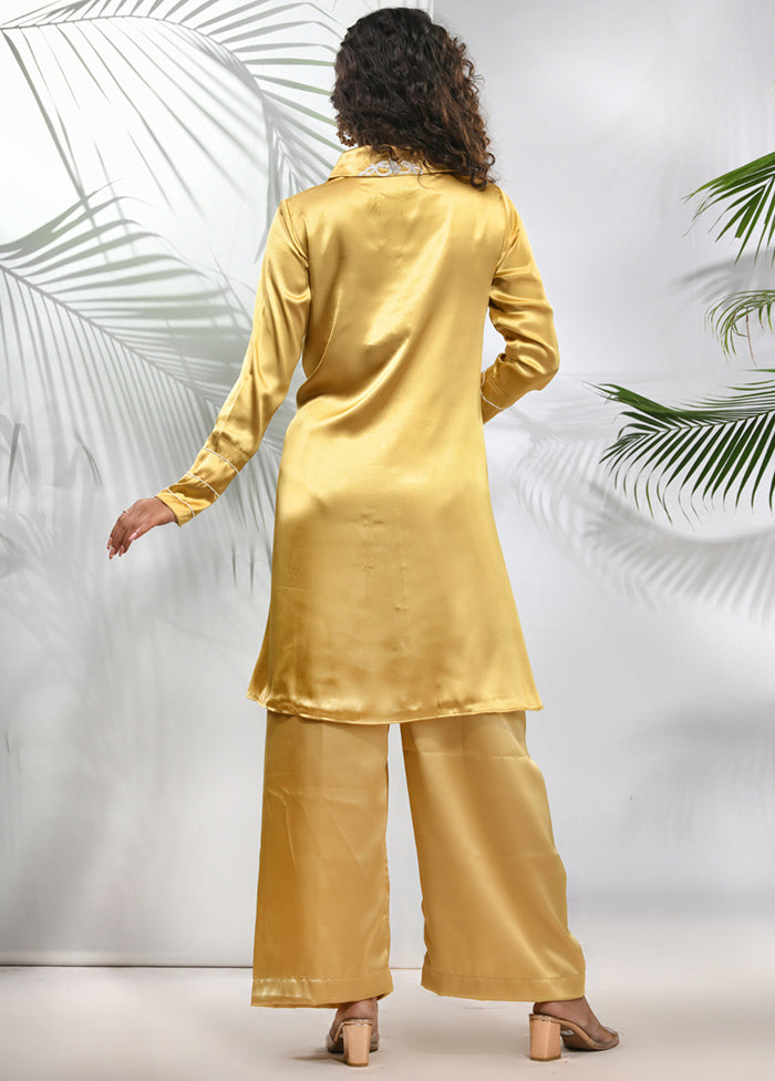 2 Pc Mustard Readymade Silk Coord Set - Indian Silk House Agencies