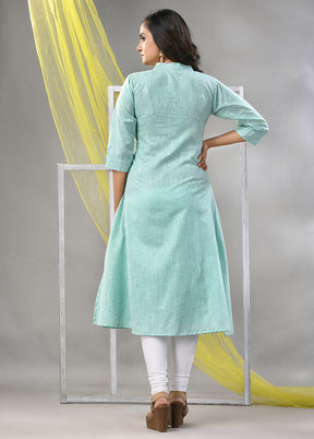 Mint Green Readymade Cotton Kurti - Indian Silk House Agencies