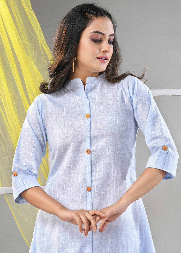 Blue Readymade Cotton Kurti - Indian Silk House Agencies