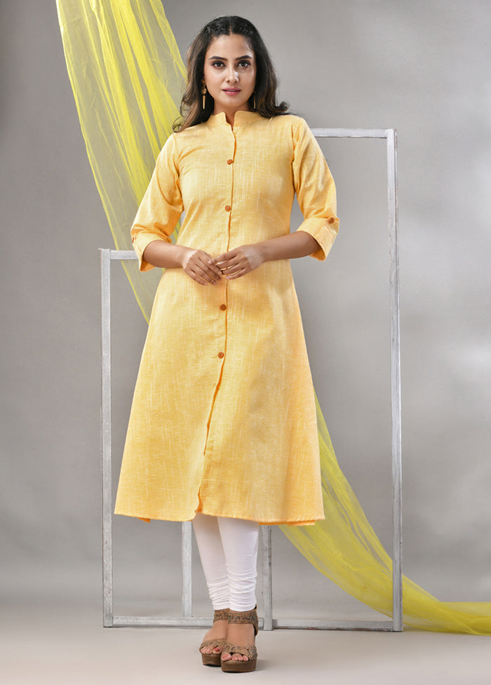 Yellow Readymade Cotton Kurti - Indian Silk House Agencies