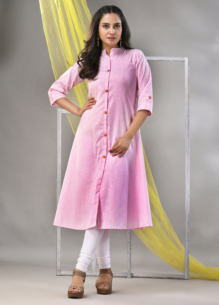 Baby Pink Readymade Cotton Kurti - Indian Silk House Agencies