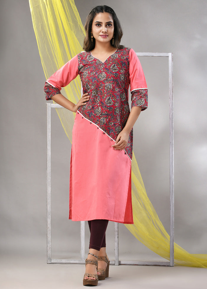 Pink Readymade Cotton Kurti