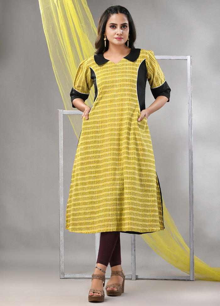 Yellow Readymade Cotton Kurti - Indian Silk House Agencies