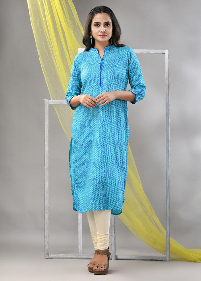 Sky Blue Readymade Rayon Kurti