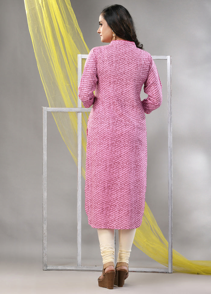 Pink Readymade Rayon Kurti - Indian Silk House Agencies