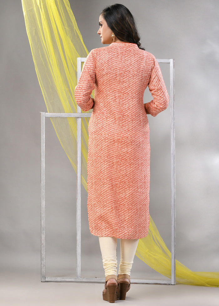 Orange Readymade Rayon Kurti