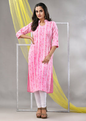 Pink Readymade Rayon Kurti - Indian Silk House Agencies