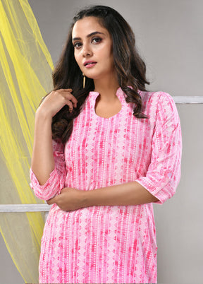 Pink Readymade Rayon Kurti - Indian Silk House Agencies