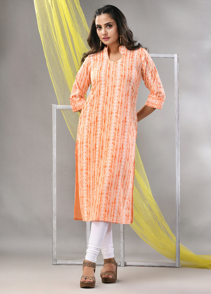 Orange Readymade Rayon Kurti