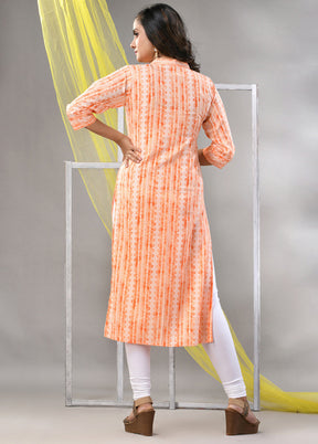 Orange Readymade Rayon Kurti