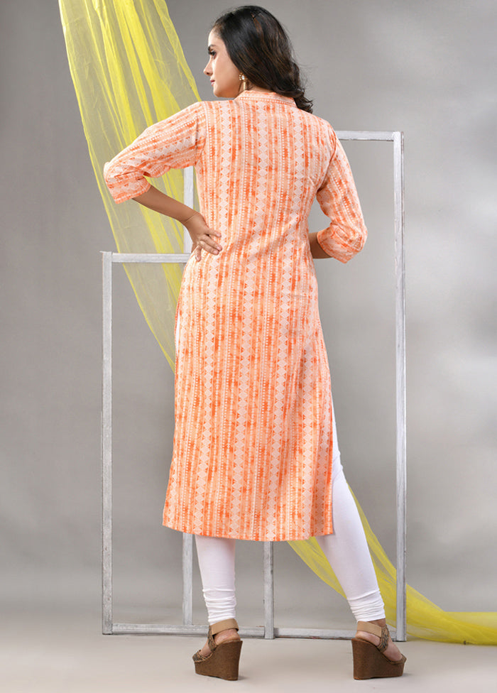 Orange Readymade Rayon Kurti - Indian Silk House Agencies