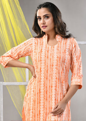 Orange Readymade Rayon Kurti