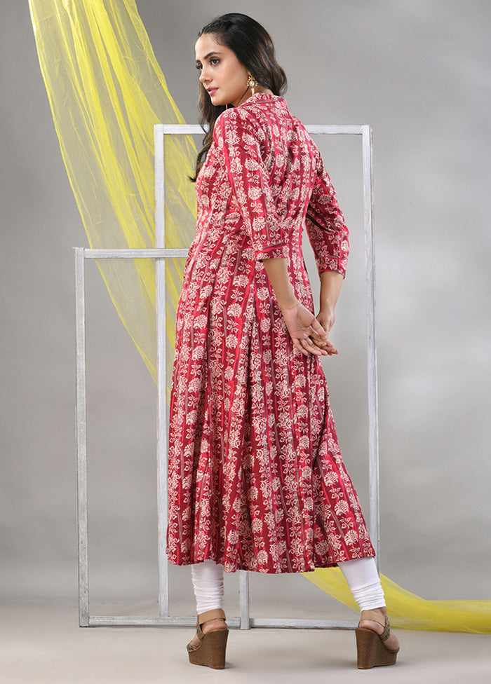 Maroon Readymade Rayon Kurti