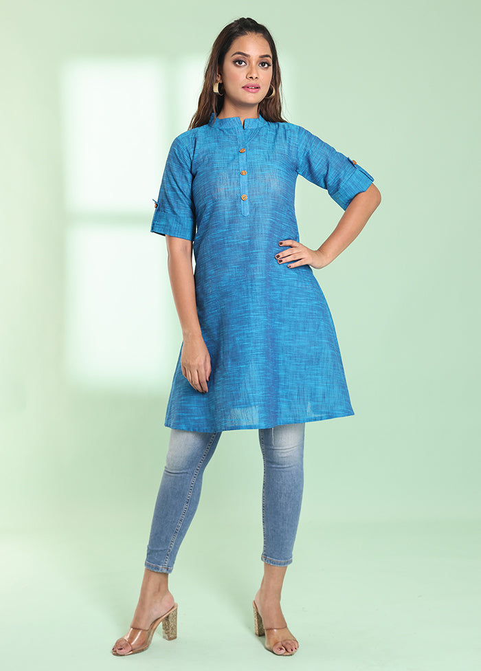 Blue Readymade Cotton Kurti