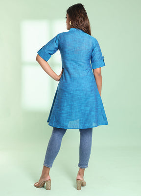 Blue Readymade Cotton Kurti