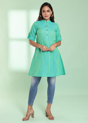 Green Readymade Cotton Kurti - Indian Silk House Agencies