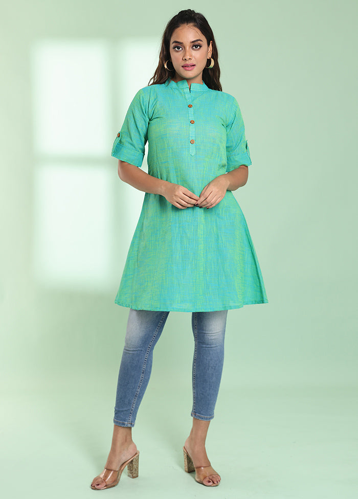 Green Readymade Cotton Kurti