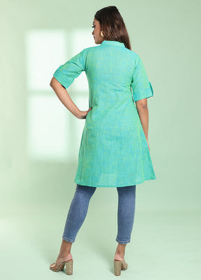 Green Readymade Cotton Kurti - Indian Silk House Agencies