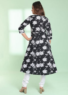 2 Pc Black Readymade Cotton Kurti Set