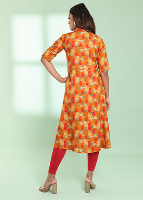 Orange Readymade Rayon Kurti