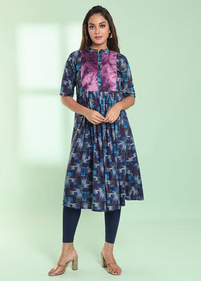 Blue Readymade Rayon Kurti