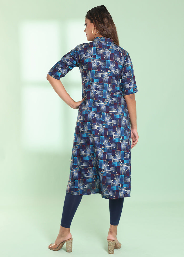 Blue Readymade Rayon Kurti