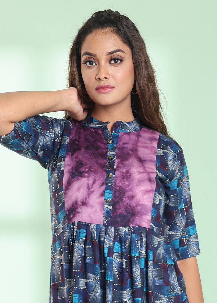 Blue Readymade Rayon Kurti